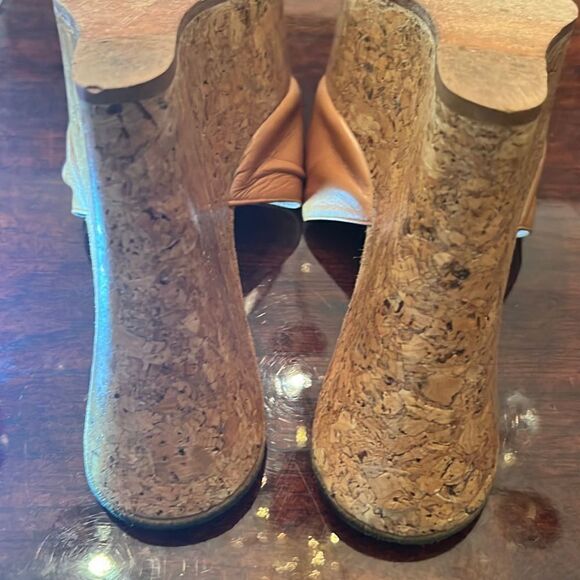 Bebe Platform Wedges Cork Tan Leather | size 6 - Picture 8 of 8